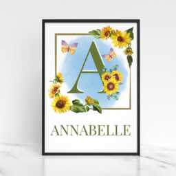 Personalised A4 Name Poster, Baby Wall Art, Simple Design, Minimalist Nursery Decor Print, New Gift - thumbnail 4