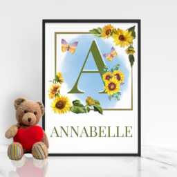 Personalised A4 Name Poster, Baby Wall Art, Simple Design, Minimalist Nursery Decor Print, New Gift - thumbnail 1