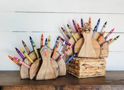 The Original Turkey Crayon Holder, Fall Decor, Thanksgiving Centerpiece, Table, Kids Table Stand - thumbnail 1
