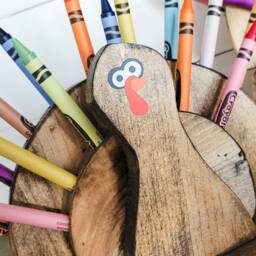 The Original Turkey Crayon Holder, Fall Decor, Thanksgiving Centerpiece, Table, Kids Table Stand - thumbnail 2