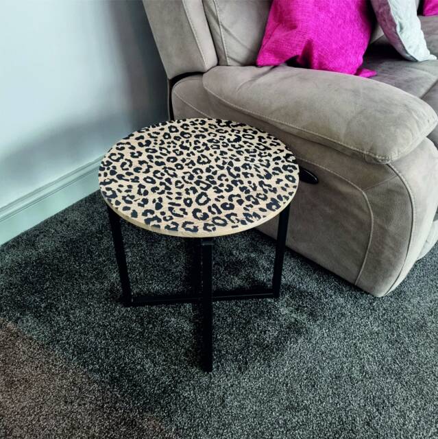 Leopard Print High Quality Vintage Style Coffee Small Table - image 1