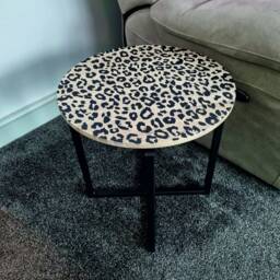 Leopard Print High Quality Vintage Style Coffee Small Table - thumbnail 2