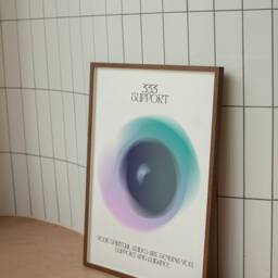 Angel Number 333 Gradient Print Aura Energy Spiritual Art - thumbnail 3