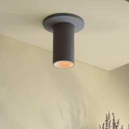 Concrete Spotlight With Cover Plate - Minimalist Ceiling Cylinder Light Modern Lighting Fixture Cromia - thumbnail 3