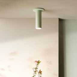 Concrete Spotlight With Cover Plate - Minimalist Ceiling Cylinder Light Modern Lighting Fixture Cromia - thumbnail 2