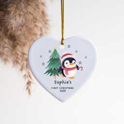 Baby's First Christmas Personalised Ceramic Decoration, 1st Christmas, Custom Baby Name Ornament, Ornament 2025 - thumbnail 2