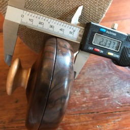 Turned Wooden Claro Walnut Lidded Bowl With Maple Handle - thumbnail 4