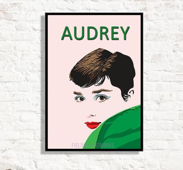 Audrey Hepburn Art Print Minimalist Pop Portrait - image 1