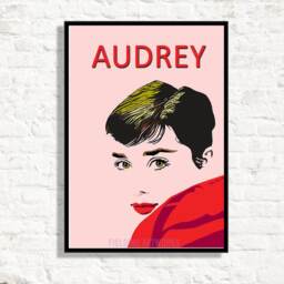 Audrey Hepburn Art Print Minimalist Pop Portrait - thumbnail 2