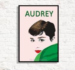 Audrey Hepburn Art Print Minimalist Pop Portrait - thumbnail 1