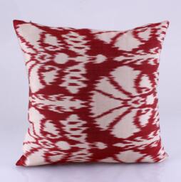Ikat Pillow, Hand Woven Pillow Cover, Throw Pillows, Designer Decorative Accent Pillows - thumbnail 1