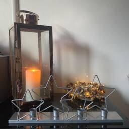 Christmas Star Taper Candle Holder Decorative Festive Ornament Holds 4 Candles Decor Home Silver/Gold - thumbnail 3
