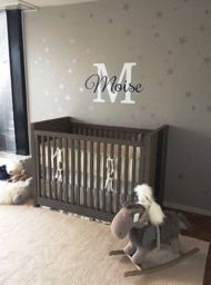 Silver Confetti Stars With Name Stick On Wall Art Star Decal Sticker Set For Baby Nursery By Decalisland-Sd 092