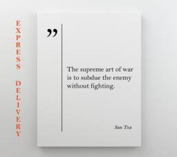 Sun Tzu Quote Canvas Print Philosophy Quotes Wall Art Life Inspiring Teacher Gift Coworker Poster - thumbnail 1