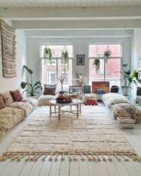 White Moroccan Rug, Hand Tufted Berber Shag Rug Large Area Minimalist Dotted Wool Decor - thumbnail 1
