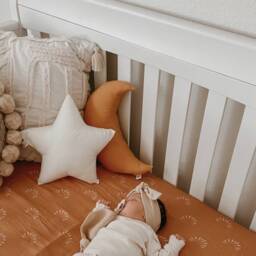 Moon Pillow, Cloud Star Pillow, Custom Color Celestial Nursery Decor, Crescent Moon Mustard Yellow Throw Pillow - thumbnail 3