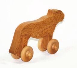 Leopard Wood Toy Car Personalized Cherry Toddler Gift - thumbnail 3