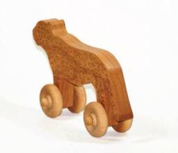 Leopard Wood Toy Car Personalized Cherry Toddler Gift - thumbnail 2