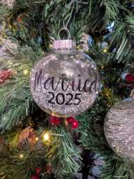 Personalized First Christmas Married Bauble, Custom Year Tree Decoration