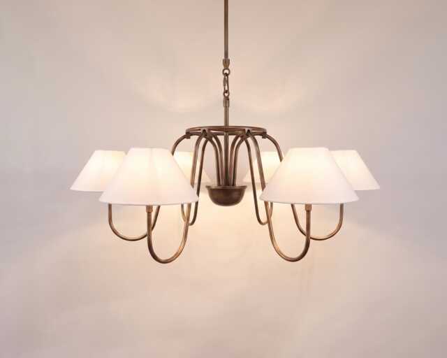 Chandelier Light - Antique Brass 6 - Elegant Contemporary Hanging Fixture For Dining Room Decor - image 1