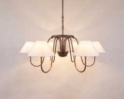 Chandelier Light - Antique Brass 6 - Elegant Contemporary Hanging Fixture For Dining Room Decor