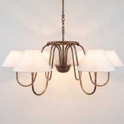 Chandelier Light - Antique Brass 6 - Elegant Contemporary Hanging Fixture For Dining Room Decor - thumbnail 4