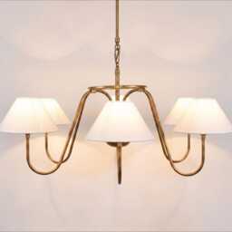 Chandelier Light - Antique Brass 6 - Elegant Contemporary Hanging Fixture For Dining Room Decor - thumbnail 3