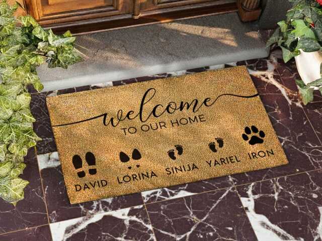 Family Name Doormat - Custom Welcome Home Rug - image 1