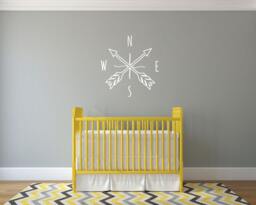 Doodle Arrow Compass Wall Decal - Nursery, Classroom, Home Decor - thumbnail 1