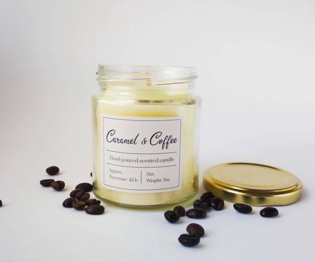 Caramel & Coffee Candle - Minimalist Vegan Soy Wax, Gift For Lover - image 1