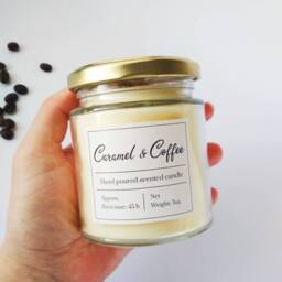 Caramel & Coffee Candle - Minimalist Vegan Soy Wax, Gift For Lover - thumbnail 3
