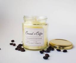 Caramel & Coffee Candle - Minimalist Vegan Soy Wax, Gift For Lover - thumbnail 1