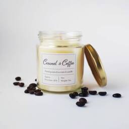 Caramel & Coffee Candle - Minimalist Vegan Soy Wax, Gift For Lover - thumbnail 2