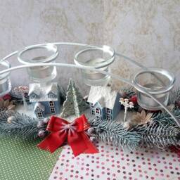 Christmas Candlestick Wreath Holder Handmadetable Decoration - thumbnail 4