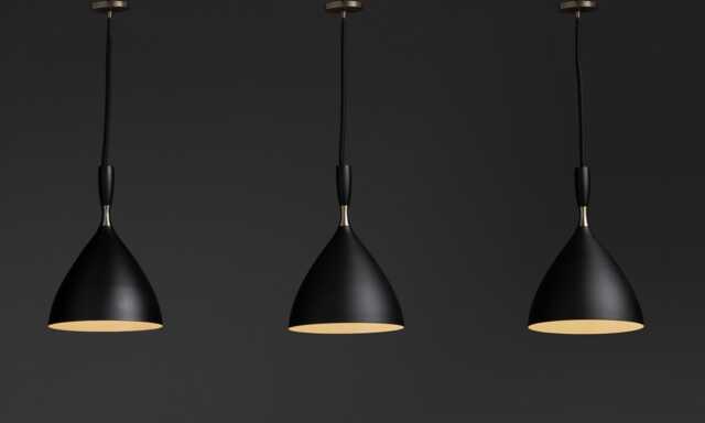 Italian Style Hanging Dokka Pendant Light Chandelier- Matte Black Cone Pendent- Mid-Century Modern Brass Chandelier For Luxury Home - image 1