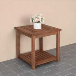 Square Wooden Side Table Indoor Outdoor Coffee For Garden Or Patio - thumbnail 2