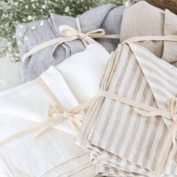 stonewashed Linen Flat Sheet - Bed Bedding Queen King, Twin, Custom Sizes Top - thumbnail 3