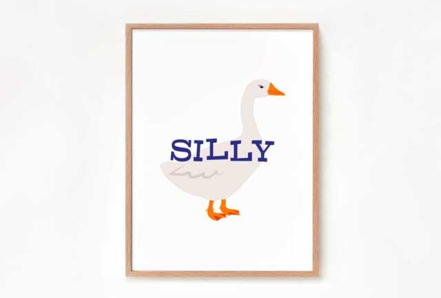 Silly Goose Print Fun Funny Kitchen Pun Gallery Wall Housewarming Art Poster Quote Home Decor - image 1