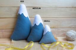 Felt Mountain, Mountain Pillows, Nursery Decor, Decorations, Softies, Cushion, Grey Home Decor, Baby Girl Nursery - thumbnail 1