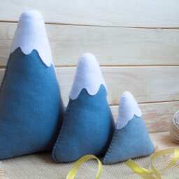 Felt Mountain, Mountain Pillows, Nursery Decor, Decorations, Softies, Cushion, Grey Home Decor, Baby Girl Nursery - thumbnail 2