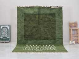 Amazing Dooted Rug, Soft Beni Ourain Rug, High-Quality Moroccan Wool White & Green Custom Size Area Handmade Berber Carpet - thumbnail 1