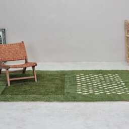 Amazing Dooted Rug, Soft Beni Ourain Rug, High-Quality Moroccan Wool White & Green Custom Size Area Handmade Berber Carpet - thumbnail 3
