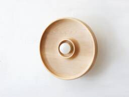 Round Designer Maple Minimal Wall Fixture Light Flush Mount Wood Sconce Bedroom Lighting Restaurant Living Room