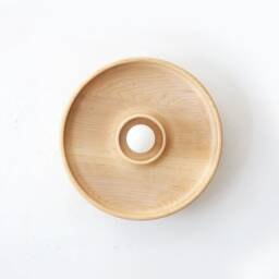 Round Designer Maple Minimal Wall Fixture Light Flush Mount Wood Sconce Bedroom Lighting Restaurant Living Room - thumbnail 2
