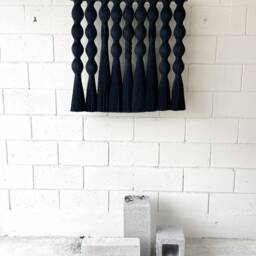Made To Order/ Black Wall Hanging/ Neutral Art/ Fiber Contemporary Decor/ String Bohemian Macrame/ Tapestry - thumbnail 2
