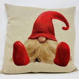 Christmas Gonk Cushion, Red Cushion Cover, Decorations, Xmas Decor - thumbnail 2