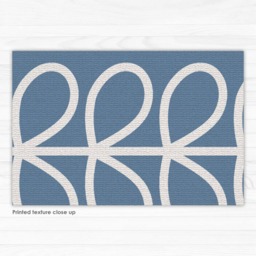 Vinyl Area Rug - Blue Graphic Leaves Design Printed On PVC Floor Mat/Vinyl Doormat/ Bathmat Rug. Art Mat - thumbnail 3