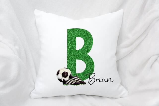 Personalised Football Alphabet Cushion, Ideal Birthday Gift, Fathers Day - image 1
