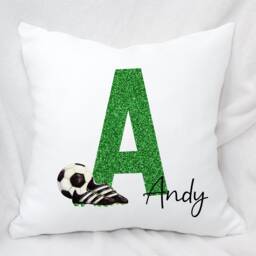 Personalised Football Alphabet Cushion, Ideal Birthday Gift, Fathers Day - thumbnail 4