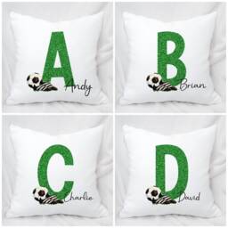 Personalised Football Alphabet Cushion, Ideal Birthday Gift, Fathers Day - thumbnail 2